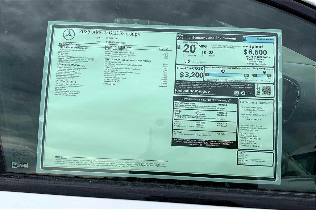 new 2025 Mercedes-Benz AMG GLE 53 car, priced at $99,225
