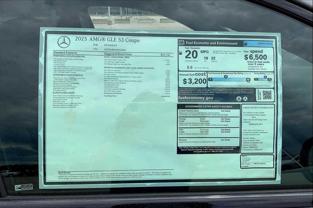 new 2025 Mercedes-Benz AMG GLE 53 car, priced at $100,625