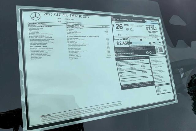 new 2025 Mercedes-Benz GLC 300 car, priced at $64,435
