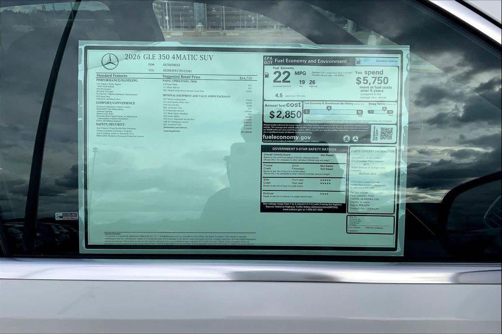 new 2026 Mercedes-Benz GLE 350 car, priced at $72,500