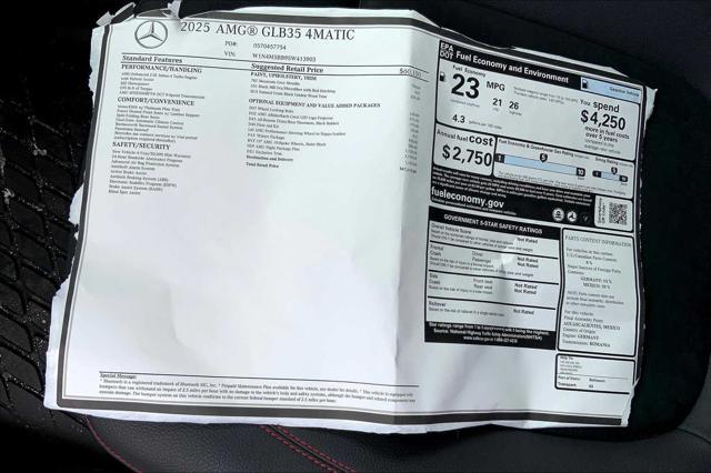 new 2025 Mercedes-Benz AMG GLB 35 car, priced at $67,215