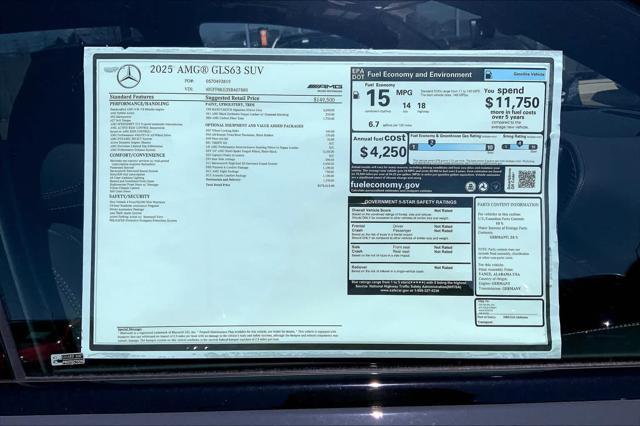 new 2025 Mercedes-Benz AMG GLS 63 car, priced at $172,515