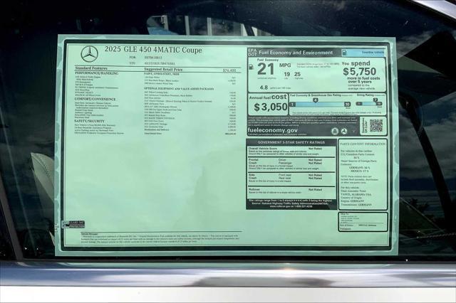 new 2025 Mercedes-Benz GLE 450 car, priced at $85,645