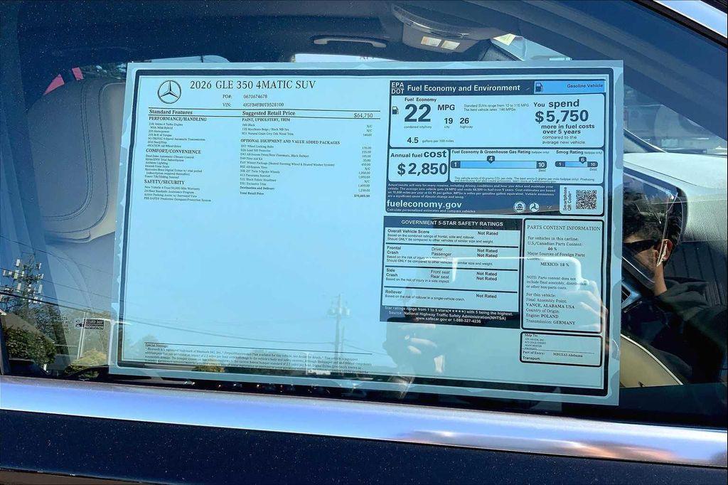new 2026 Mercedes-Benz GLE 350 car, priced at $70,885