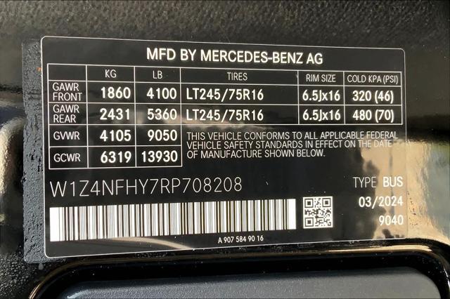 new 2024 Mercedes-Benz Sprinter 2500 car, priced at $73,075