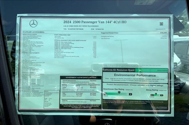 new 2024 Mercedes-Benz Sprinter 2500 car, priced at $73,075