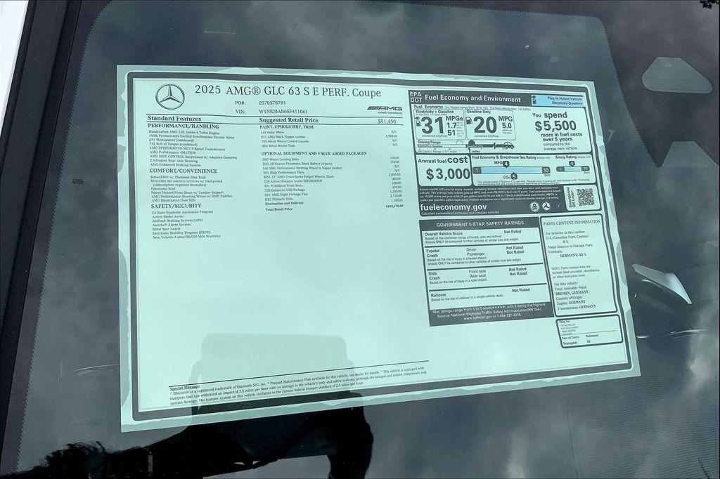 new 2025 Mercedes-Benz AMG GLC 63 car, priced at $103,170