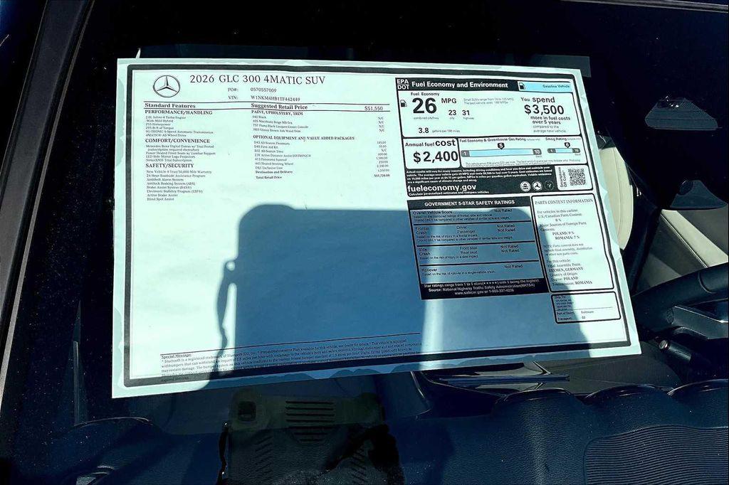 new 2026 Mercedes-Benz GLC 300 car, priced at $57,720