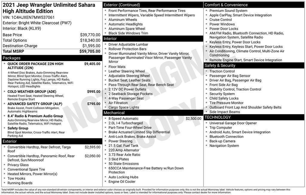 used 2021 Jeep Wrangler Unlimited car, priced at $35,805