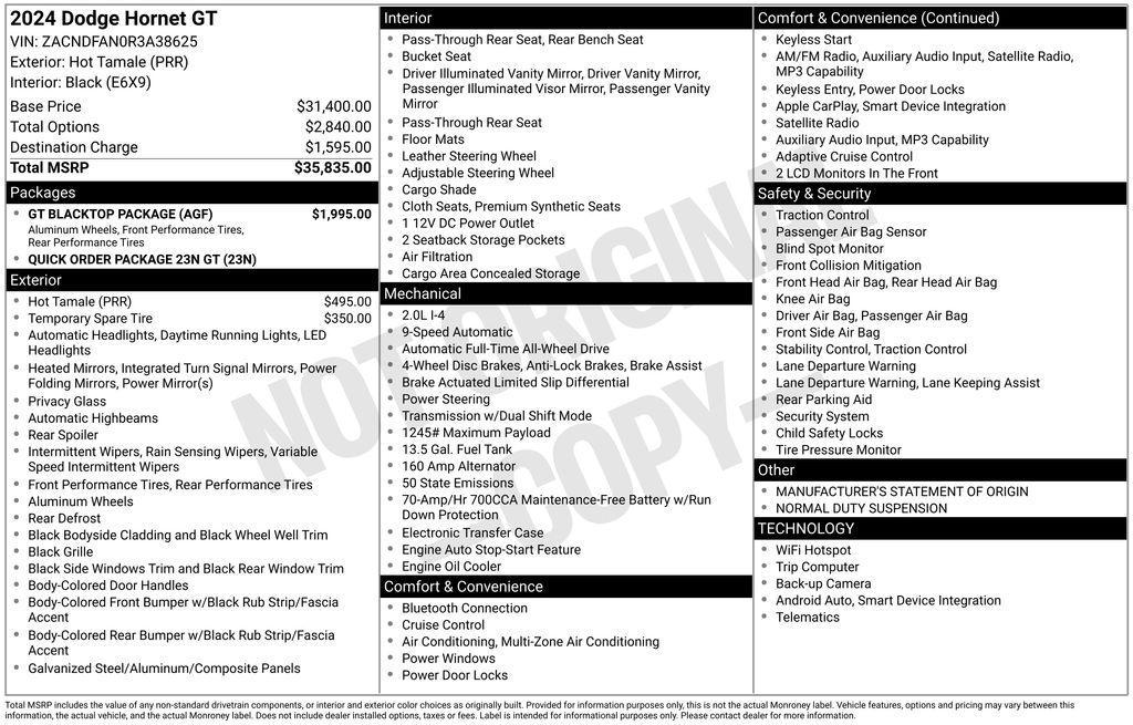 used 2024 Dodge Hornet car, priced at $23,994