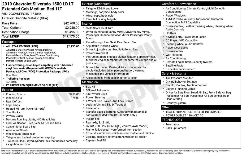 used 2019 Chevrolet Silverado 1500 LD car, priced at $25,541