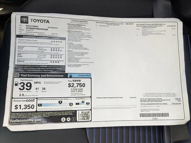 new 2025 Toyota RAV4 Hybrid car, priced at $39,364