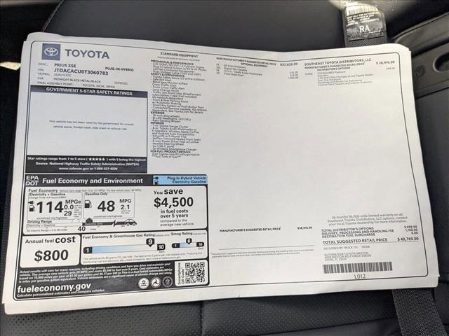 new 2026 Toyota Prius Plug-In Hybrid car, priced at $40,189