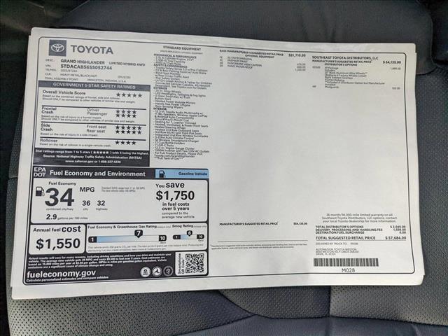 new 2025 Toyota Grand Highlander car, priced at $57,684