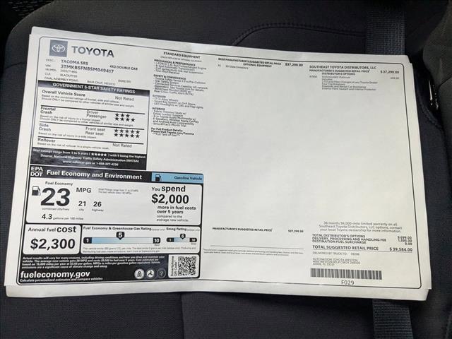 new 2025 Toyota Tacoma car, priced at $37,954