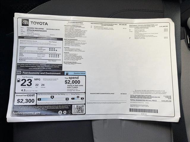 new 2025 Toyota Tacoma car, priced at $50,432