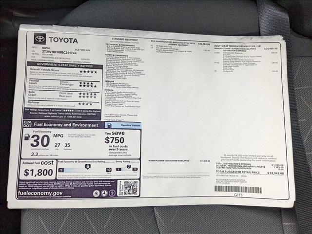 new 2024 Toyota RAV4 car, priced at $32,707