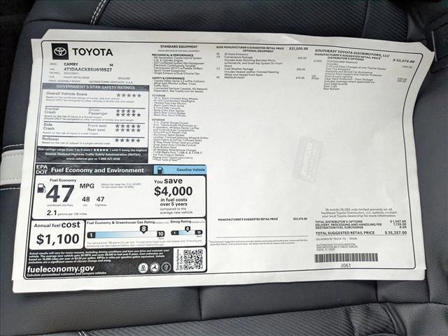 new 2025 Toyota Camry car, priced at $33,445