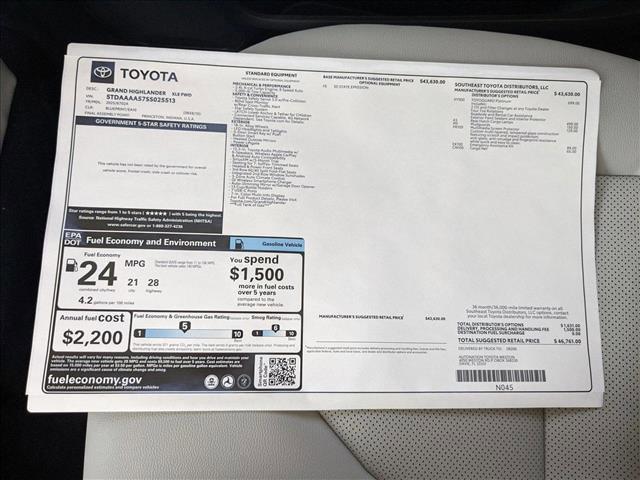 new 2025 Toyota Grand Highlander car, priced at $46,761