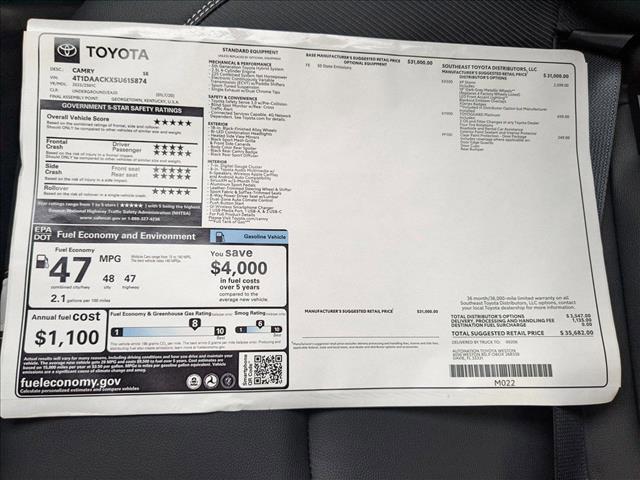 new 2025 Toyota Camry car, priced at $33,702