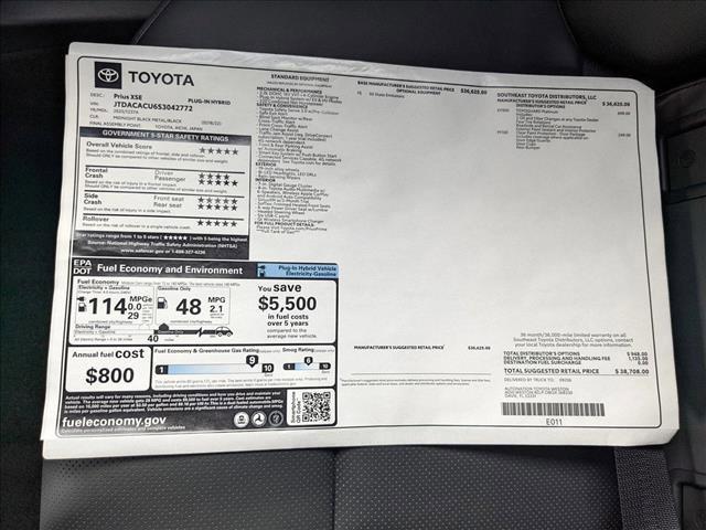 new 2025 Toyota Prius car, priced at $38,301