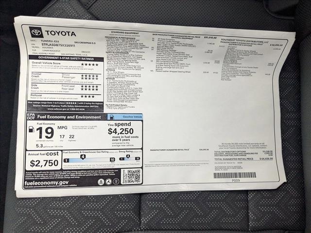 new 2025 Toyota Tundra car, priced at $60,622