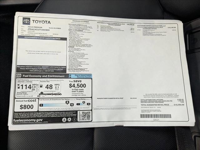 new 2026 Toyota Prius Plug-In Hybrid car, priced at $43,377