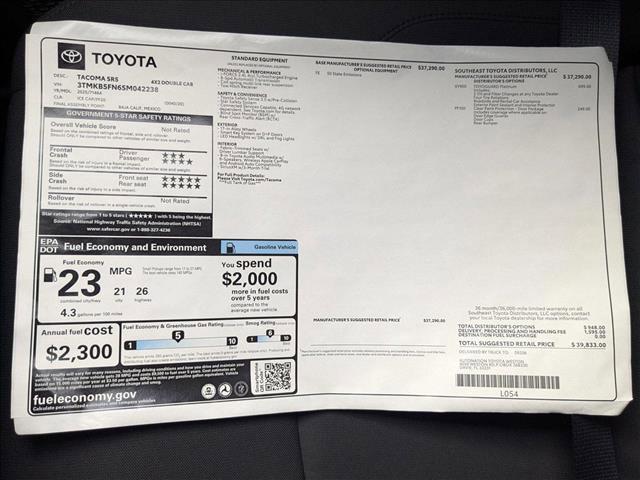 new 2025 Toyota Tacoma car, priced at $38,183