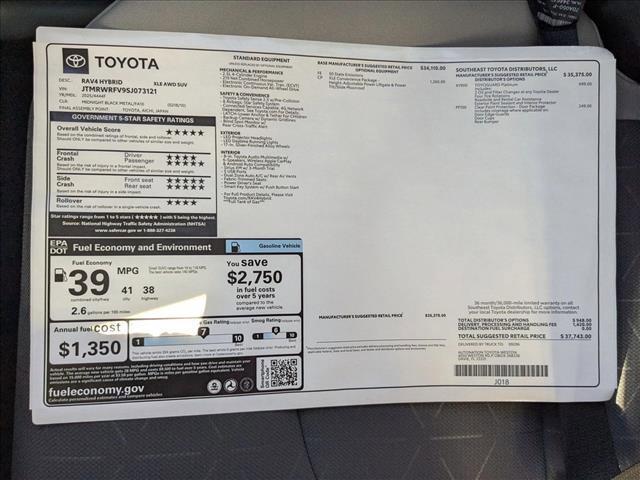 new 2025 Toyota RAV4 Hybrid car, priced at $36,557