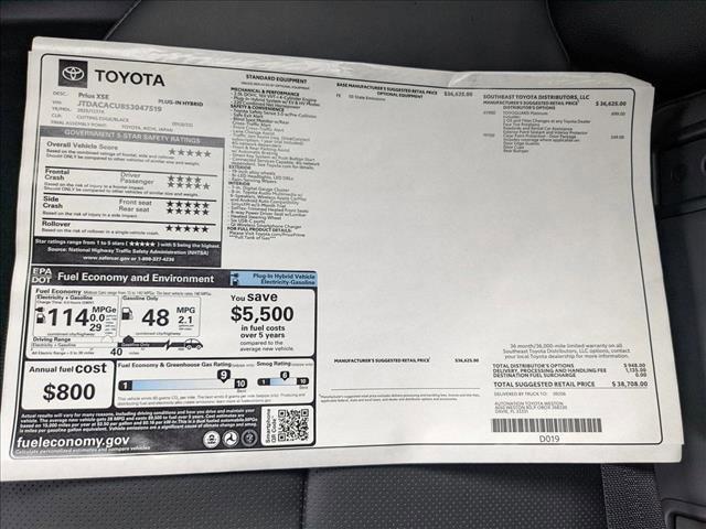 new 2025 Toyota Prius car, priced at $38,301