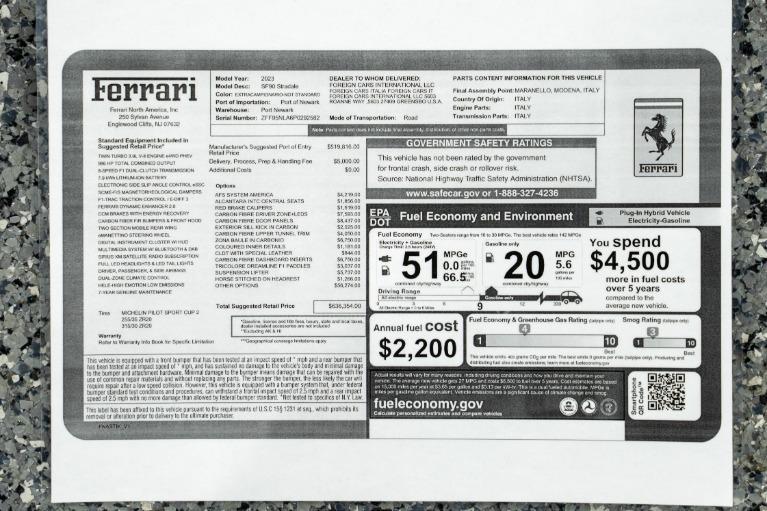 used 2023 Ferrari SF90 Stradale car, priced at $495,950