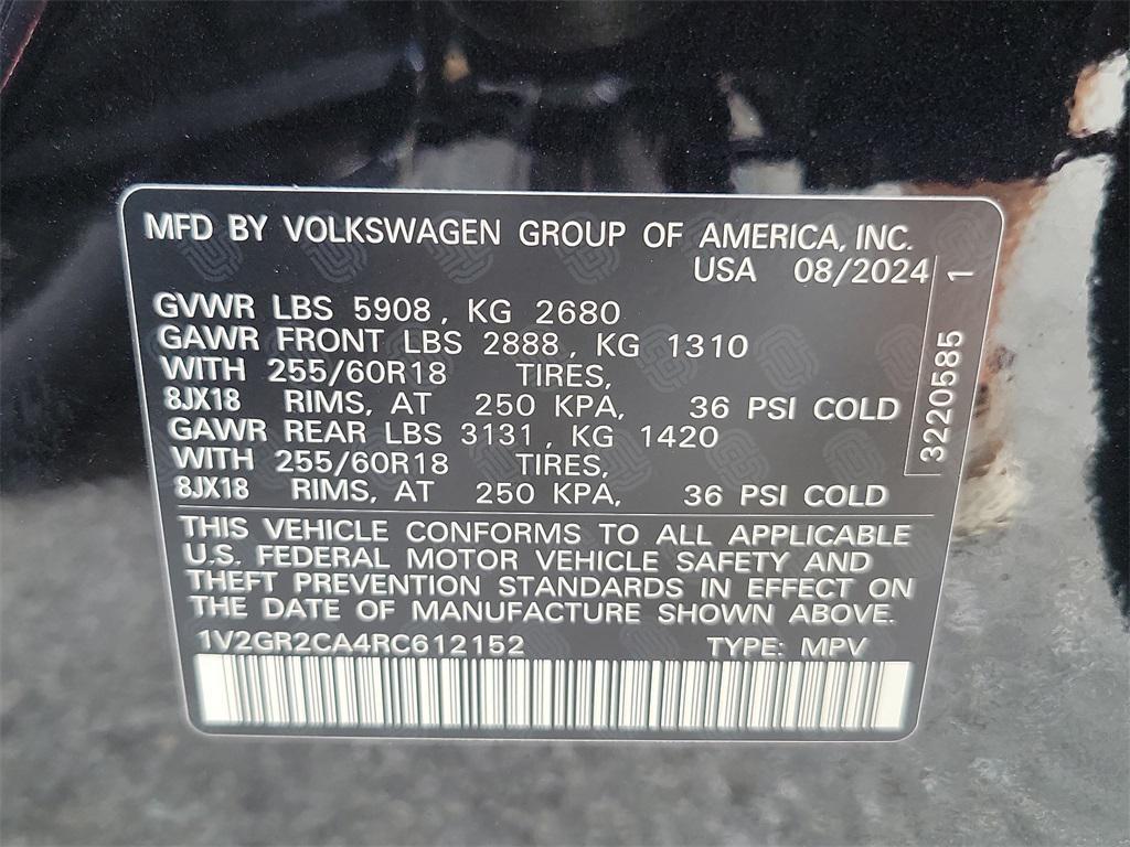 new 2024 Volkswagen Atlas car, priced at $50,676