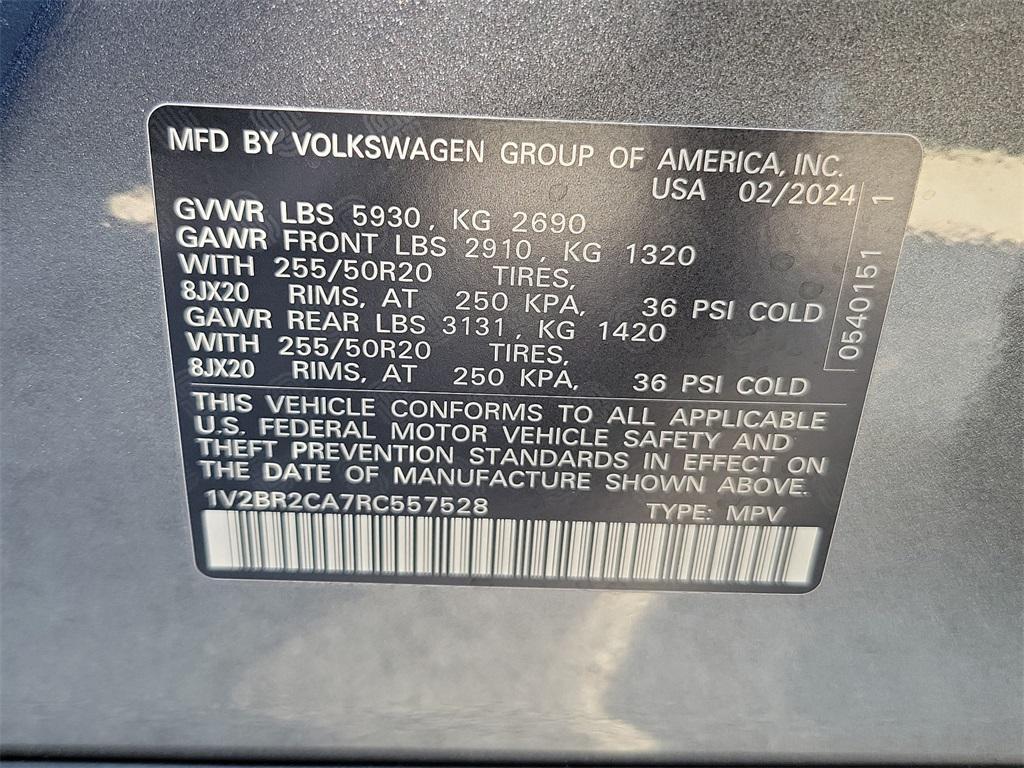 new 2024 Volkswagen Atlas car, priced at $48,496