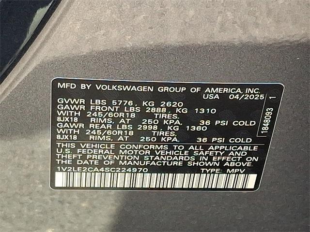 new 2025 Volkswagen Atlas Cross Sport car, priced at $37,888