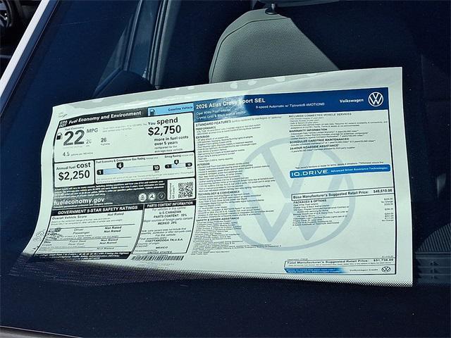 new 2026 Volkswagen Atlas Cross Sport car, priced at $50,238