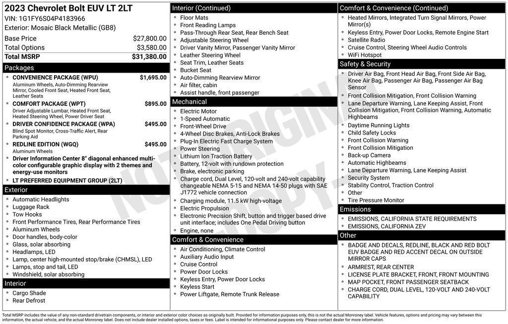 used 2023 Chevrolet Bolt EUV car, priced at $20,777