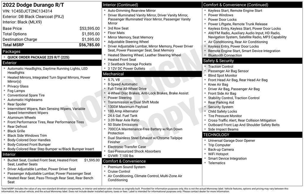 used 2022 Dodge Durango car, priced at $37,461