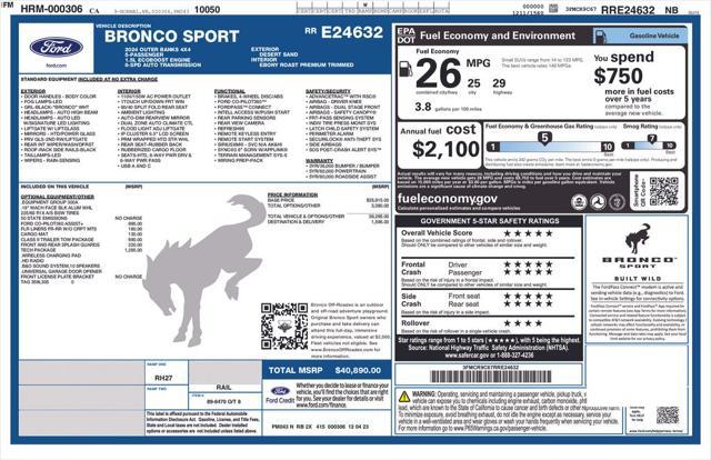 used 2024 Ford Bronco Sport car, priced at $32,777
