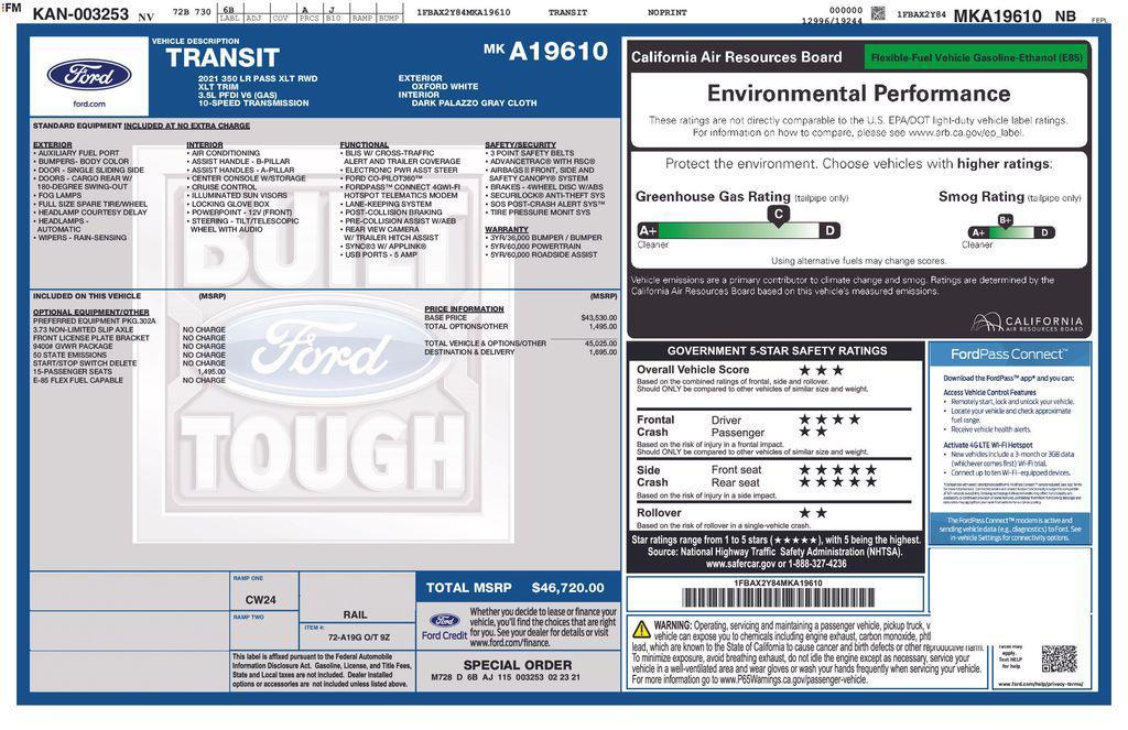 used 2021 Ford Transit-350 car, priced at $29,777