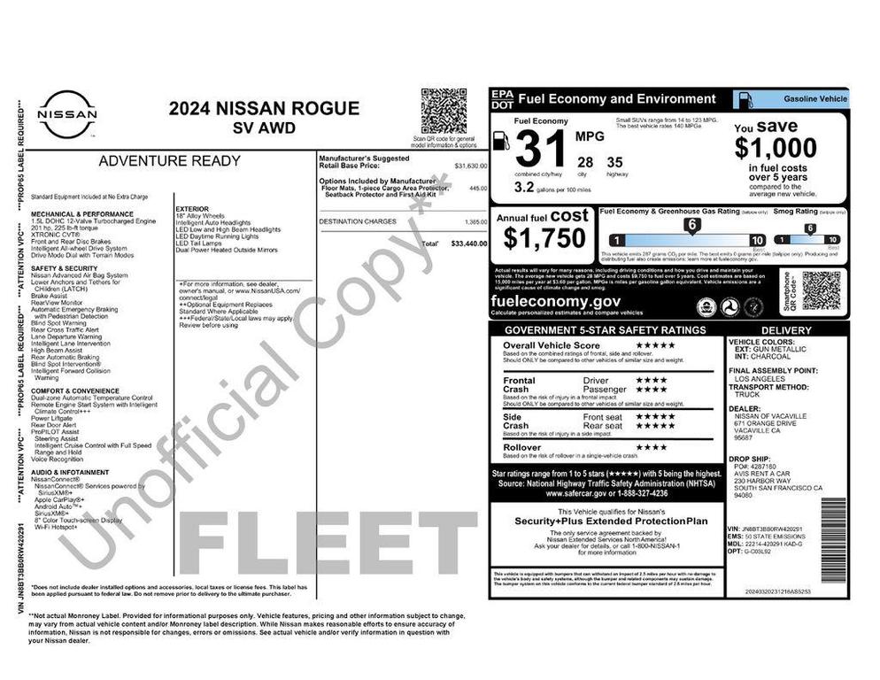 used 2024 Nissan Rogue car, priced at $21,997