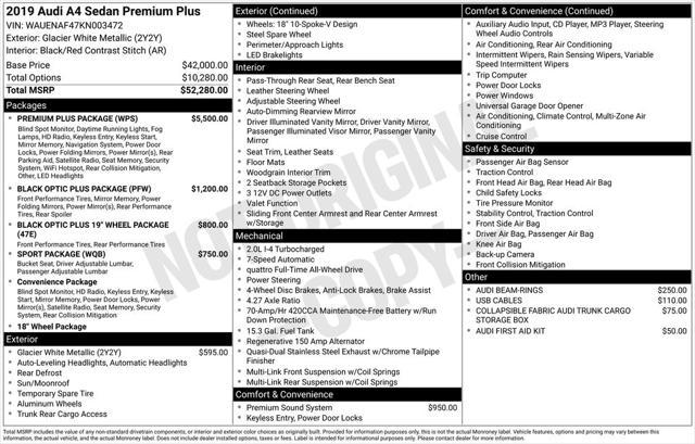 used 2019 Audi A4 car, priced at $15,777