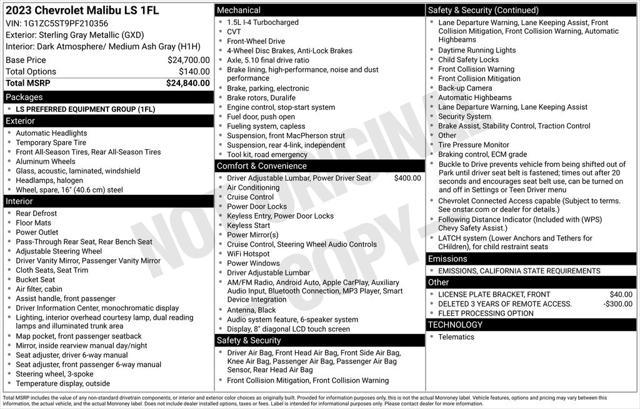 used 2023 Chevrolet Malibu car, priced at $19,877