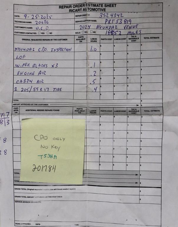 used 2024 Hyundai Venue car, priced at $18,690