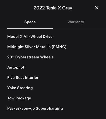 used 2022 Tesla Model X car, priced at $53,988