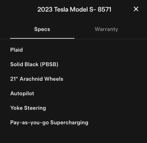 used 2023 Tesla Model S car, priced at $48,988