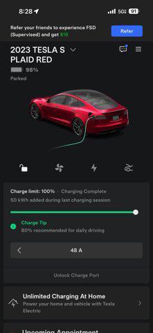 used 2023 Tesla Model S car, priced at $66,988