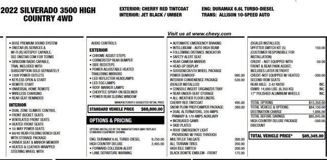 used 2022 Chevrolet Silverado 3500 car, priced at $64,900