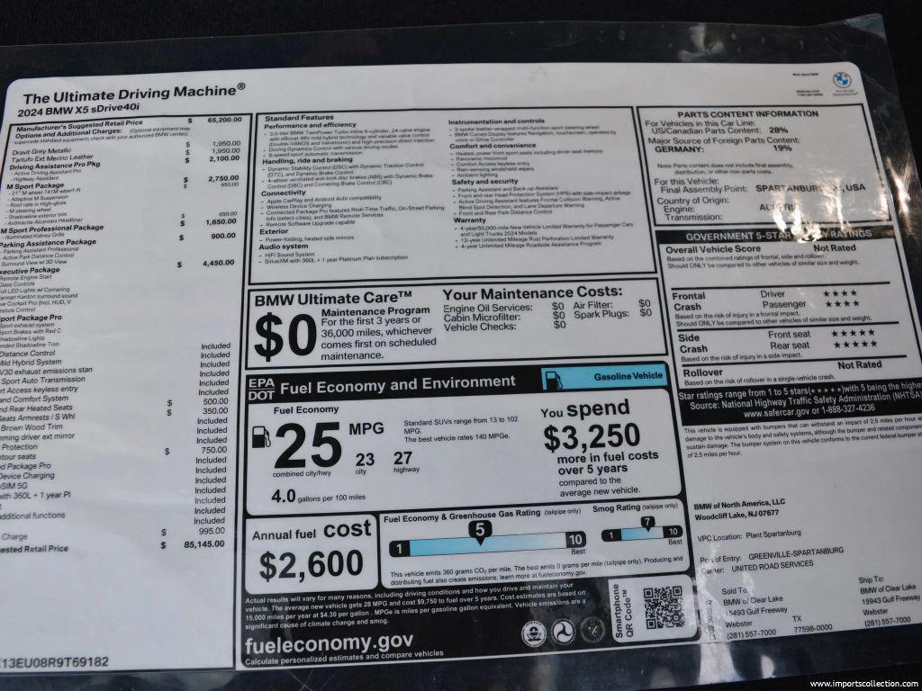 used 2024 BMW X5 car, priced at $61,485