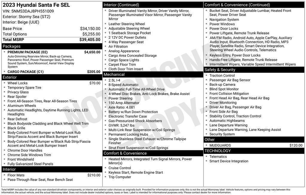 used 2023 Hyundai Santa Fe car, priced at $23,950