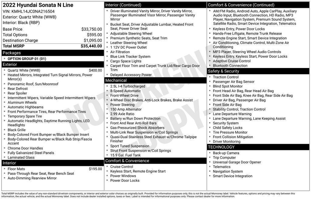 used 2022 Hyundai Sonata car, priced at $24,490